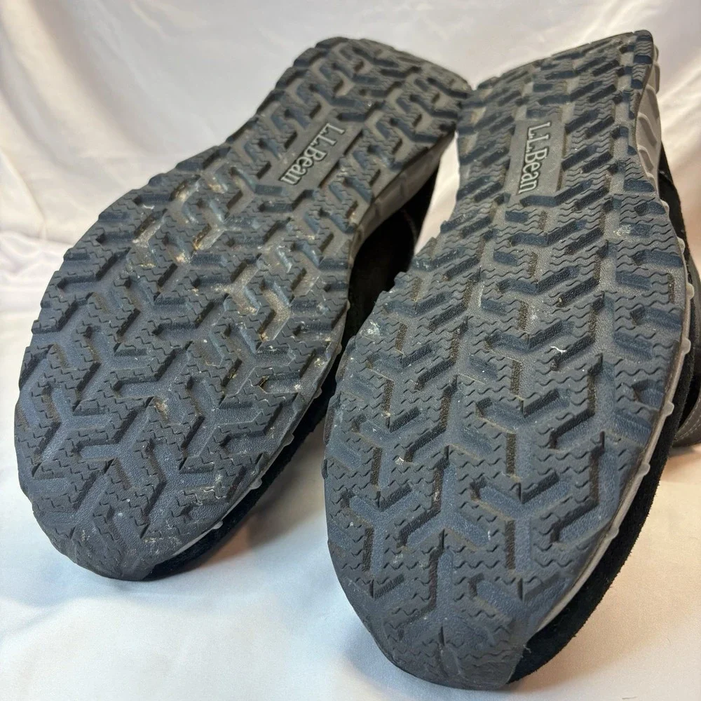 LL Bean Men's Snow Sneakers TEK 2.5 Waterproof Black Suede Hook & Loop Mid 13 M
